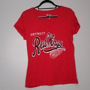 Detroit Red Wings red vneck T-shirt GIII 4her by Carl banks size M